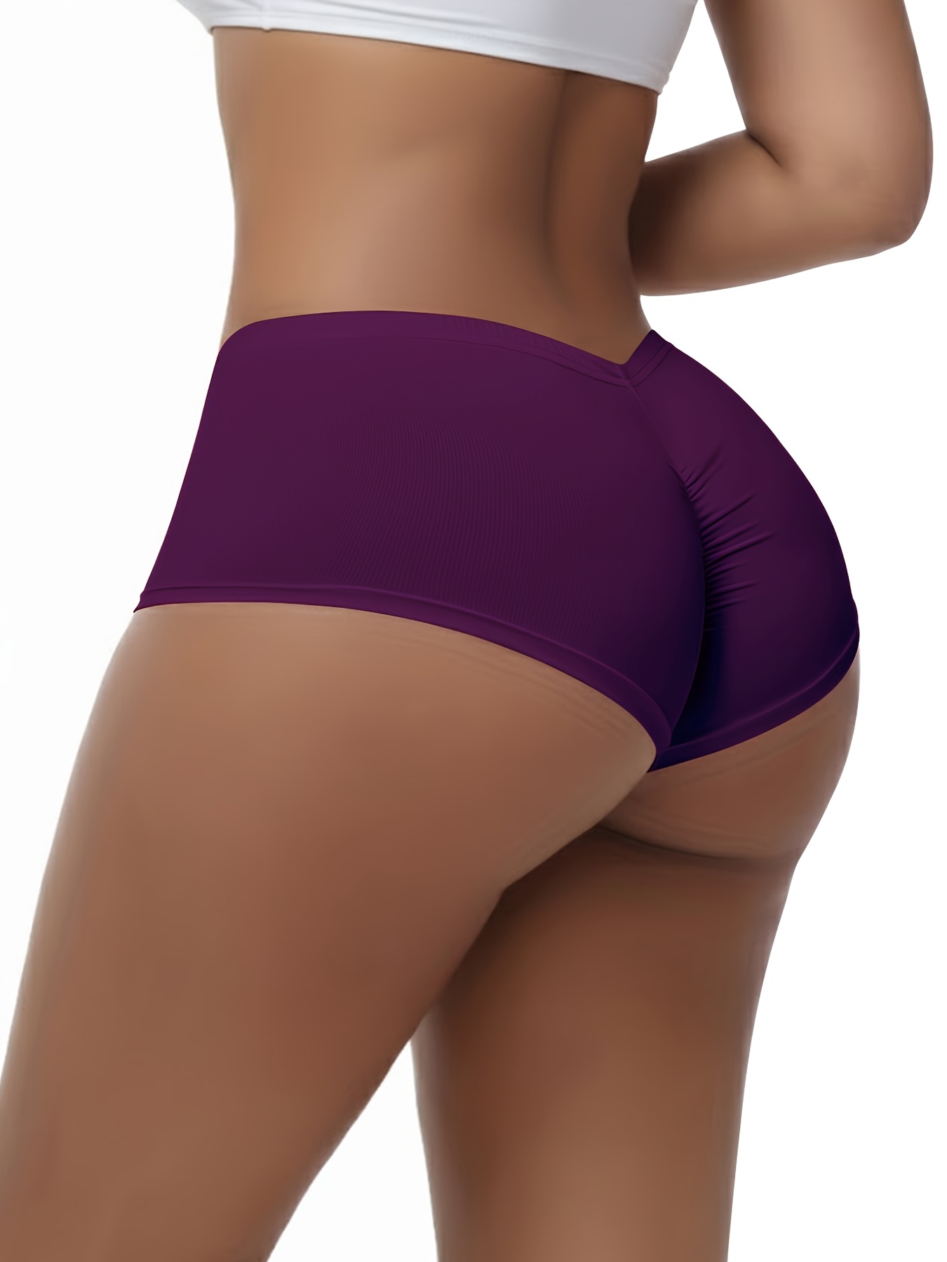 5pcs Women's Multi-Color Solid-Color Underwear - Full-Brief Hip-Lifting Pleated Shorts Suitable for Autumn/Winter, Elegant Non- Pants for Daily Wear, Ideal Christmas Gift (Hand/Dry) - Image 5