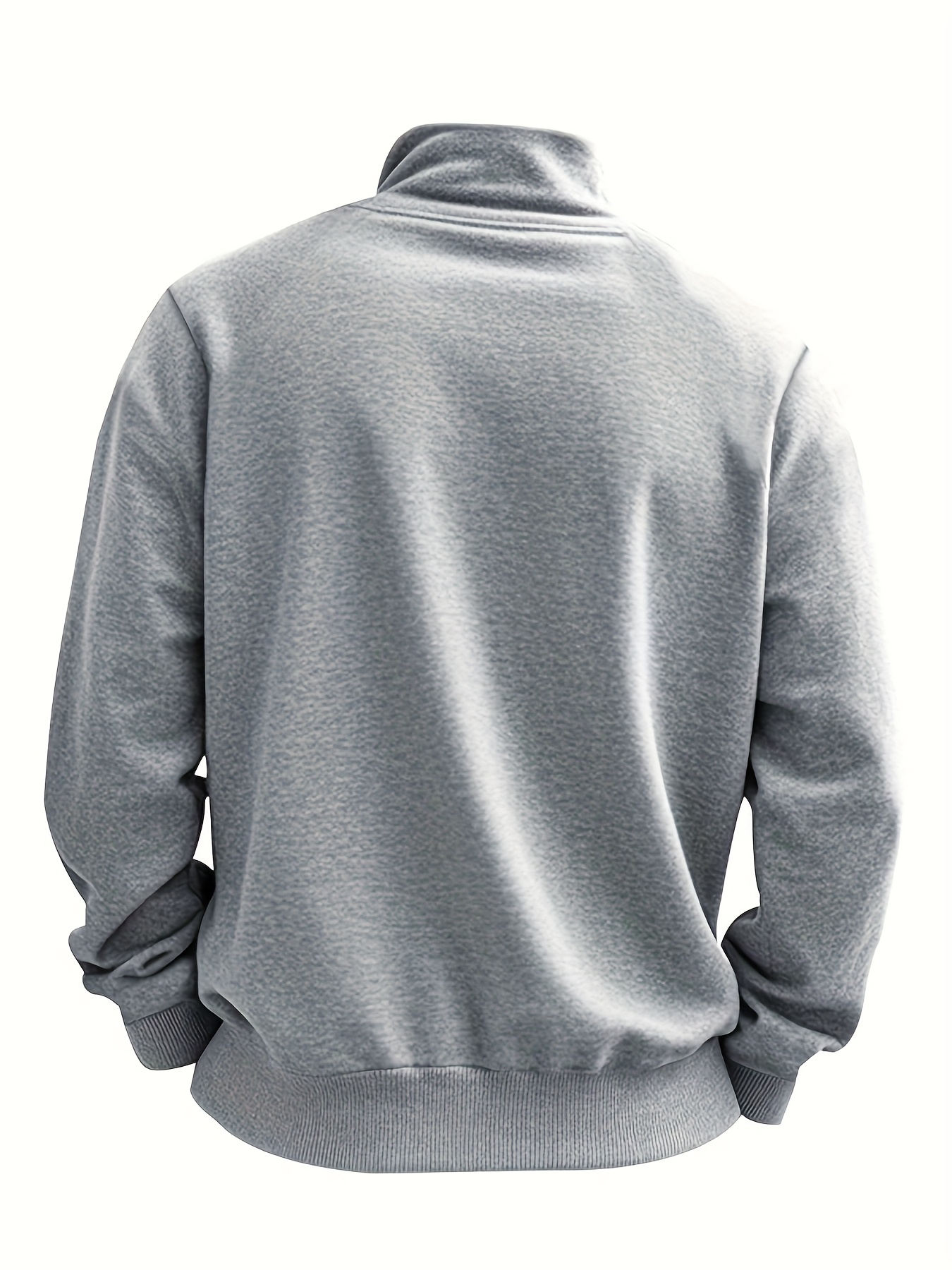 Men'S Thickened Long-Sleeve Shirt - Half-Zip, Versatile Long-Sleeve Polo Shirt, Casual And Adaptable, Featuring a Chest Pocket, Suitable for Autumn/Winter. - Image 7