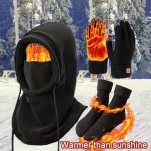 [3pcs/4pcs Winter Warm Set] 3pcs/4pcs Winter Warm Hat, Head Cover, Neck Scarf, Gloves & Socks Set