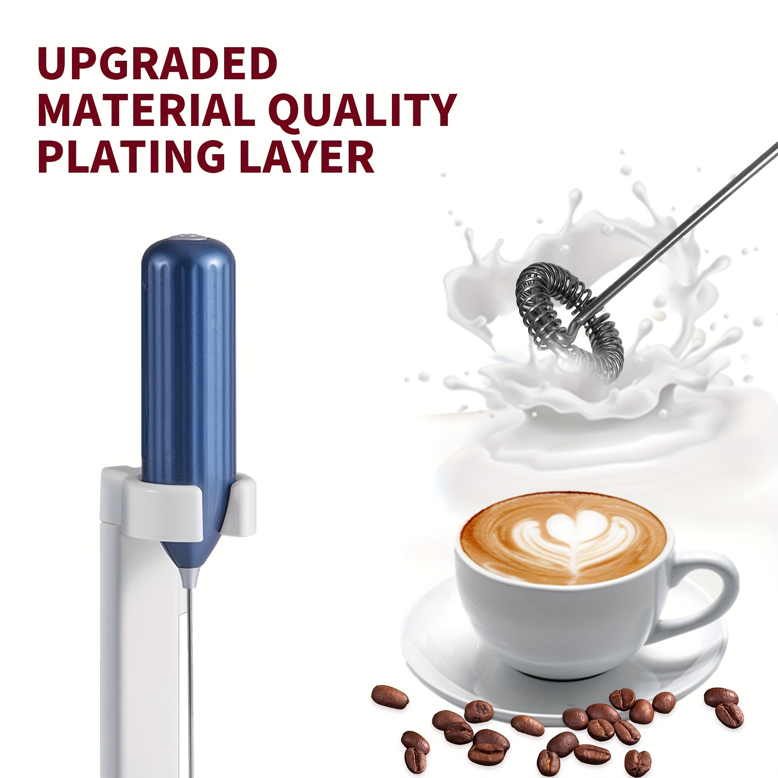 Lalayuan Strong Electric Milk Frother, Milk Foam Maker, Requires Batteries (Not Included) Stainless Steel Beverage Mixer, Portable Electric Whisk for Coffee, Latte, Cappuccino, Chocolate, Matcha Foam Creator, Cordless Mini Coffee Blender - Image 11