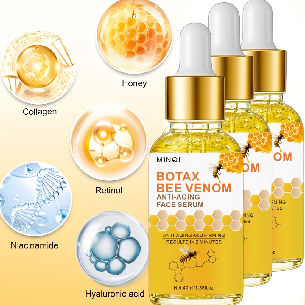 3-Pack BOTAX Bee Venom Facial Serum, Containing Peptides, Retinol, and Bee Venom for Facial Care. Hydrates and Firms the Light Beige, Suitable for All Light Beige Types. Skincare - Image 8