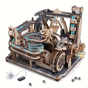 [STEM 3D Wooden Puzzle] ROBOTIME STEM Educational 3D Wooden Puzzle for Adults | Marble Run Spaceport Model Kit, Building Model
