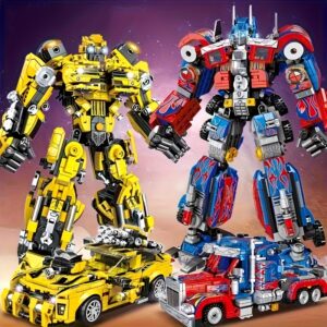 Authorized Collectible Figurines - Transformers 2-In-1 Car Model Building Decoration, ABS Architectural Model, Creative Building Blocks for Home Decor, Perfect Gift for New Year, Christmas, Halloween, And Thanksgiving, The Building Assembly Set Vivi