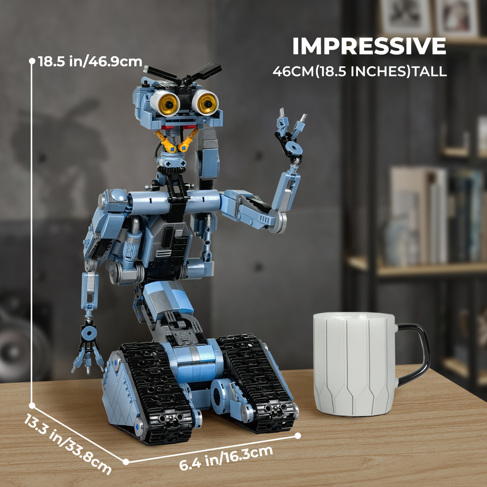 Johnny 5 Robot Building Block Set - Movable, Rotatable Tech-Inspired Robot Model - Collectible Building Blocks for Adults - Compatible with Branded Parts - Halloween And Christmas Gift (1176pcs) - Image 5