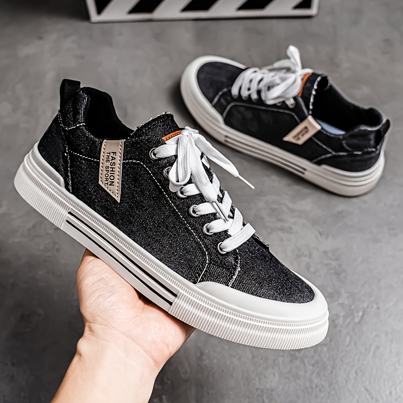 Men's Casual Skate Shoes - Lightweight Breathable Canvas Sneakers with Lace-Up Closure, Round Toe & Durable PVC Sole for Casual Attire, Running, Gym - Unisex All-Season Versatile Footwear, Running Shoes, Modern Sneakers, Fabric Lined Interior - Image 9