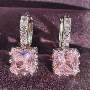 [Full earrings created] 2pcs 18K Gold Plated Anti Sensitive Shiny Earrings | Synthetic Cubic Zirconia, Daily Commuting, Banquet Jewelry, Holiday Gifts