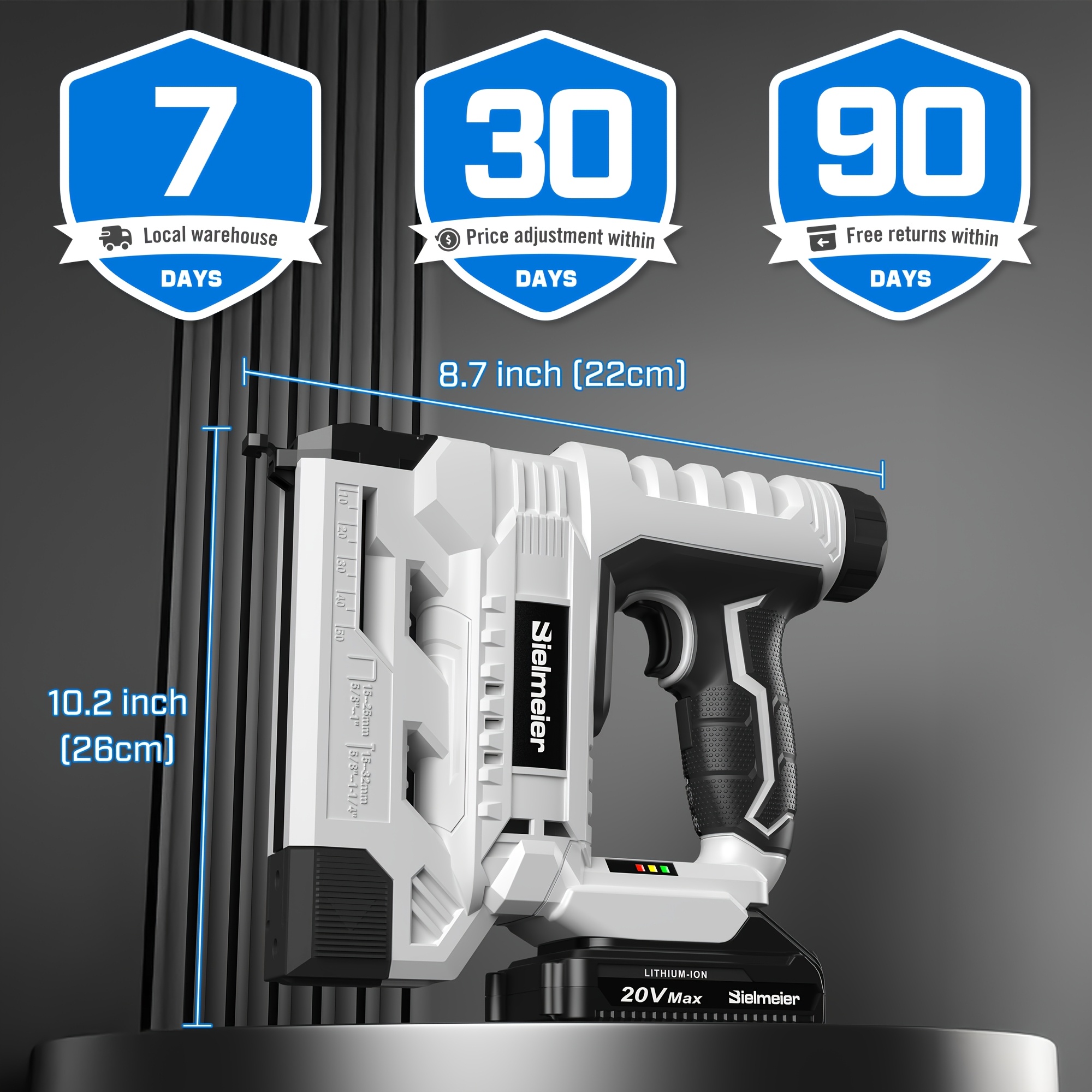 Bielmeier 20V/4V Cordless 2-in-1 Stapler/Nailer, Brad Nailer Without Compressor And Cord, Lightweight Design, with Safety Striker Guard, Battery&Charger, 1600/2000 Nails And Staples, for Carpentry And Upholstery & Perfect Gifts for DIYers - Image 2