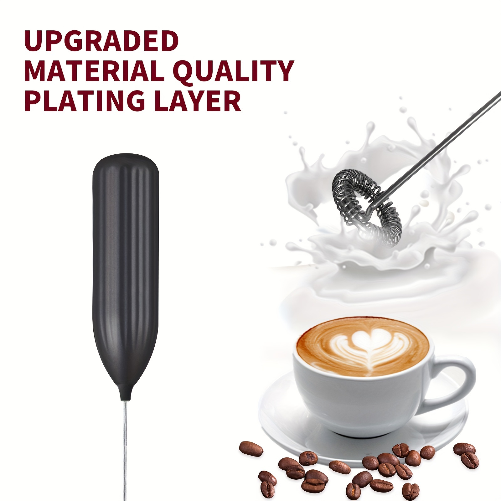Lalayuan Strong Electric Milk Frother, Milk Foam Maker, Requires Batteries (Not Included) Stainless Steel Beverage Mixer, Portable Electric Whisk for Coffee, Latte, Cappuccino, Chocolate, Matcha Foam Creator, Cordless Mini Coffee Blender - Image 7