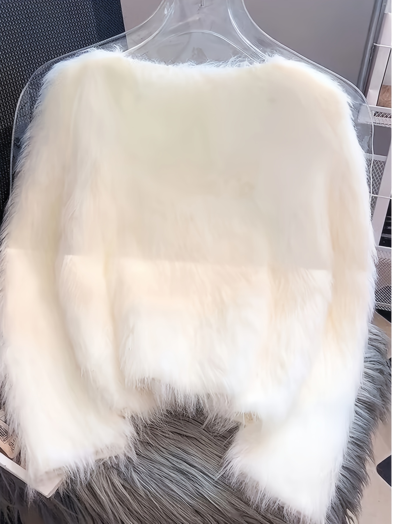 Women's Soft Fleece Jacket - Thick Winter Coat with Fox Fur-Like Collar (No Real Fur), Elegant Pink Button-Front Cardigan, Long Sleeve Round Neck Sweater for Fall/Winter, Casual to Formal Wear (Hand Wash/Dry Clean) - Faux Fur Outerwear - Image 10