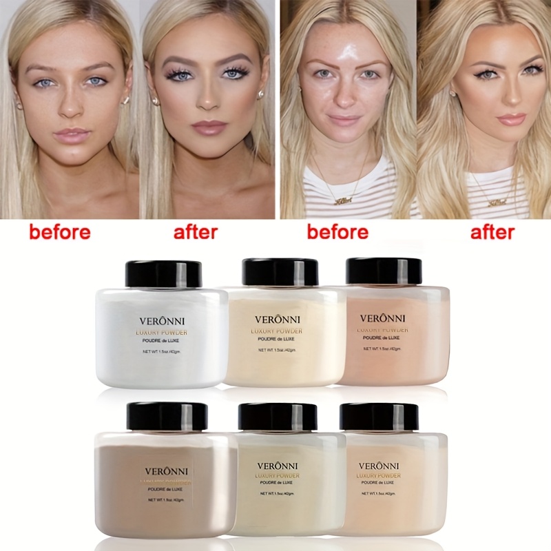 Luxurious Setting Powder, Includes Brush and Powder Puff.Long-Lasting Loose Powder, Creates a Smooth, Flawless Finish, Oil-Controlling Matte Finish, Long-Lasting, Waterproof, Non-Clumpy Formula, Suitable for All Light Beige Tones - Perfect Christmas - Image 11