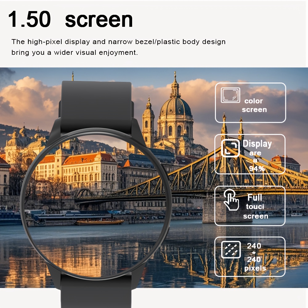 ERUN Smartwatch, 1.50-inch Round Screen for sports Watch | 240*240 Resolution, Minimalist Design, Stylish for Men/Women, Suitable for Sports and Leisure, Compatible with Android and iPhone, Ideal Gift for Family and Friends - Image 10