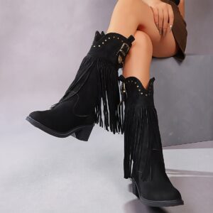 Women'S Slip-On Platform Boots - Thick Platform Heels, Soft Fabric Upper & Cushioned TPR Sole, All-Season Formal & Casual Shoes in Brown/Blue/Black/ - Easy Slip-On Closure for Everyday & Special Events, High Heel Boots, Event Footwear, Trendy Footwear, Durable Construction, Fashion Lovers, Stylish Footwear, Comfortable Lining, Fashionconscious Women