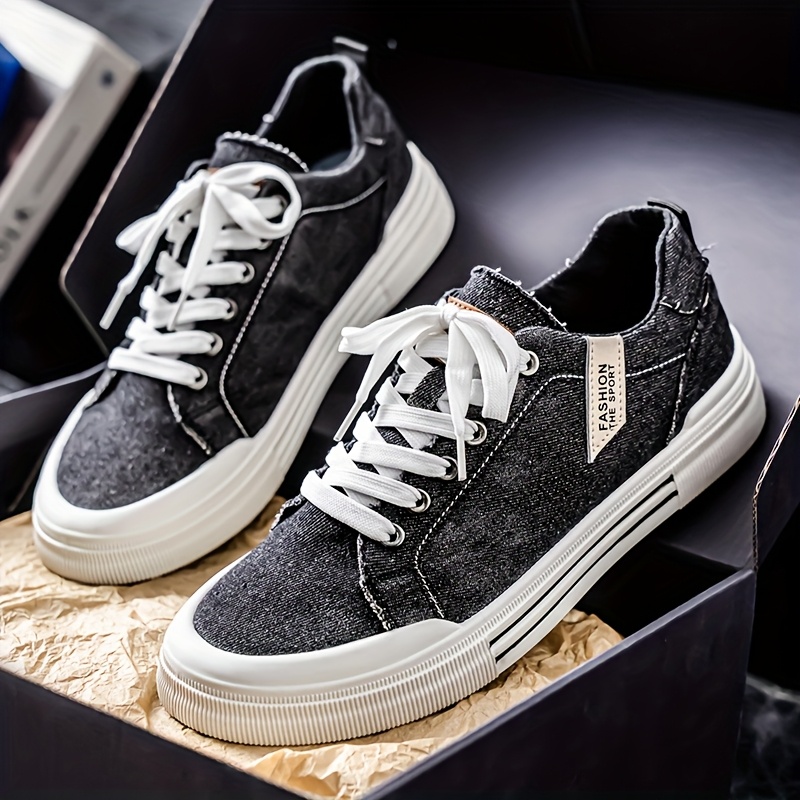 Men's Casual Skate Shoes - Lightweight Breathable Canvas Sneakers with Lace-Up Closure, Round Toe & Durable PVC Sole for Casual Attire, Running, Gym - Unisex All-Season Versatile Footwear, Running Shoes, Modern Sneakers, Fabric Lined Interior - Image 5