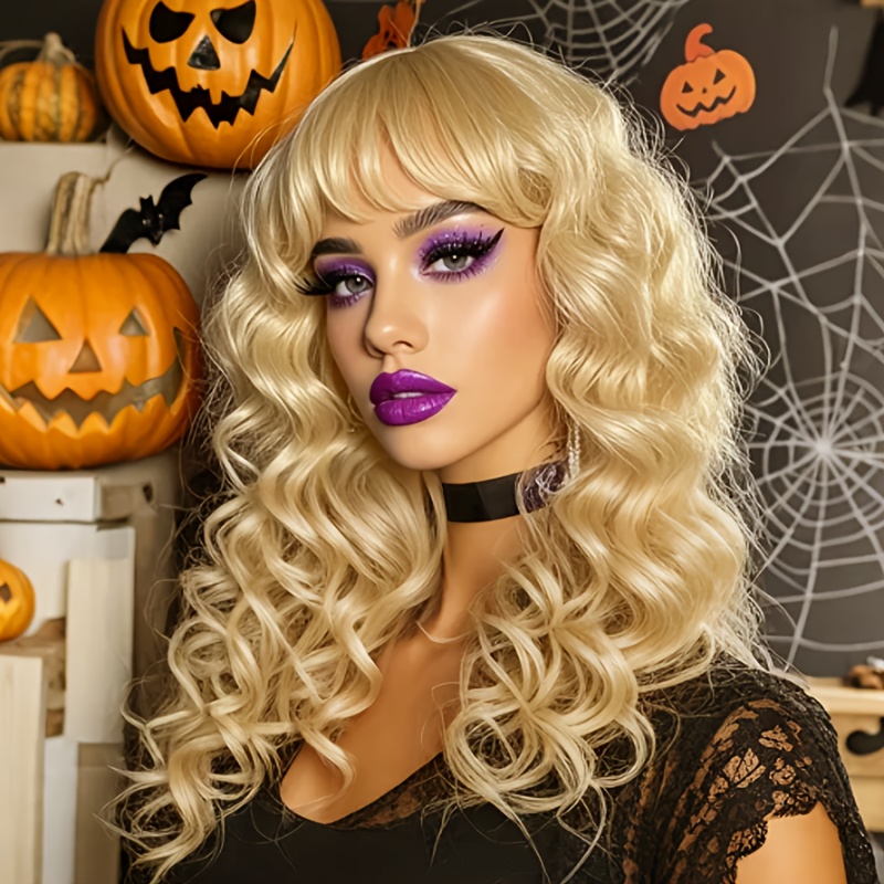 /to be determined for number of styles if applicable - Long Blonde Wig for Women 24 Inch Heat Resistant Synthetic Hair with Blonde Color (lightest to darkest) | Elegant Deep Wave Curly for party, for daily Use, as as possible | - Image 3