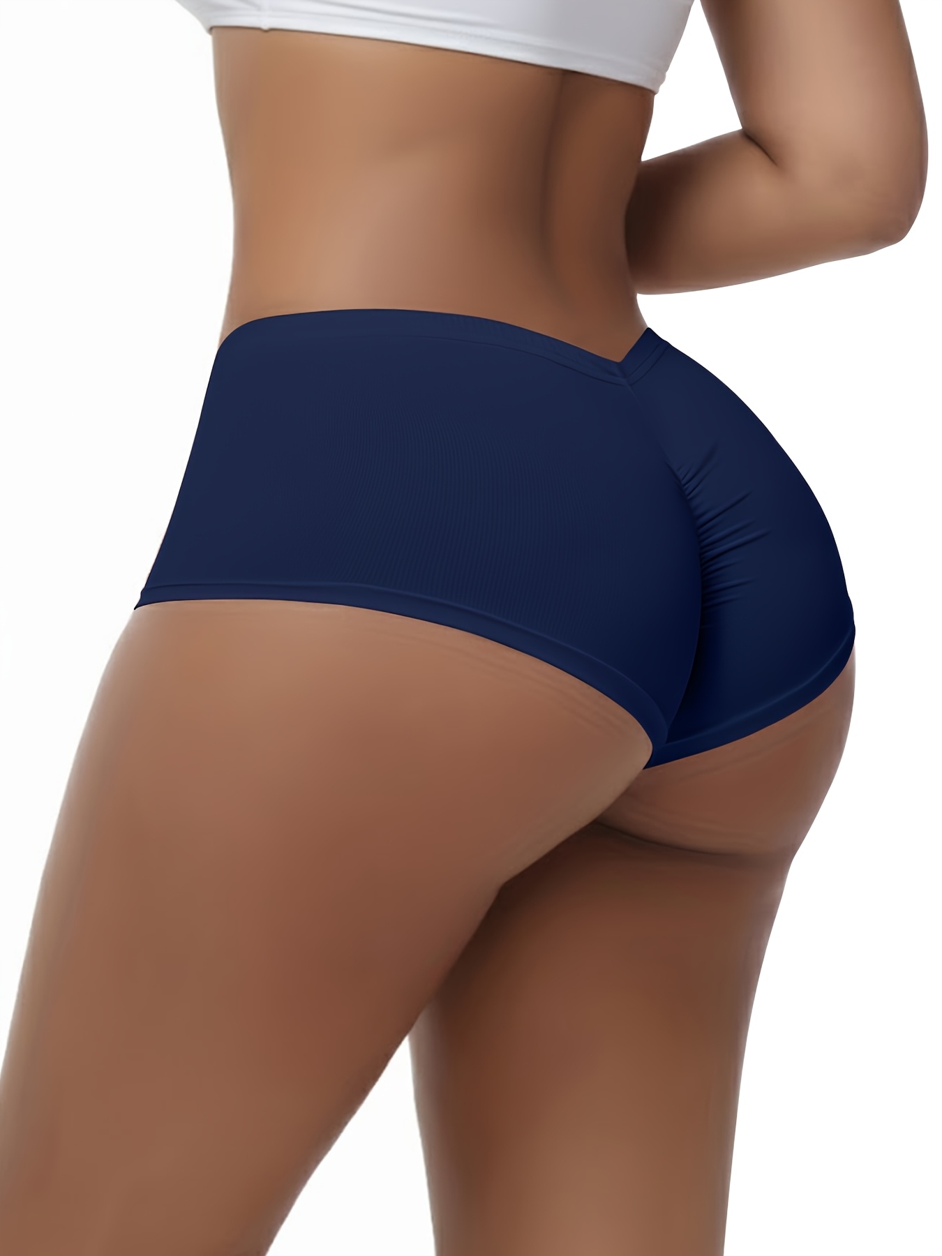 5pcs Women's Multi-Color Solid-Color Underwear - Full-Brief Hip-Lifting Pleated Shorts Suitable for Autumn/Winter, Elegant Non- Pants for Daily Wear, Ideal Christmas Gift (Hand/Dry) - Image 4