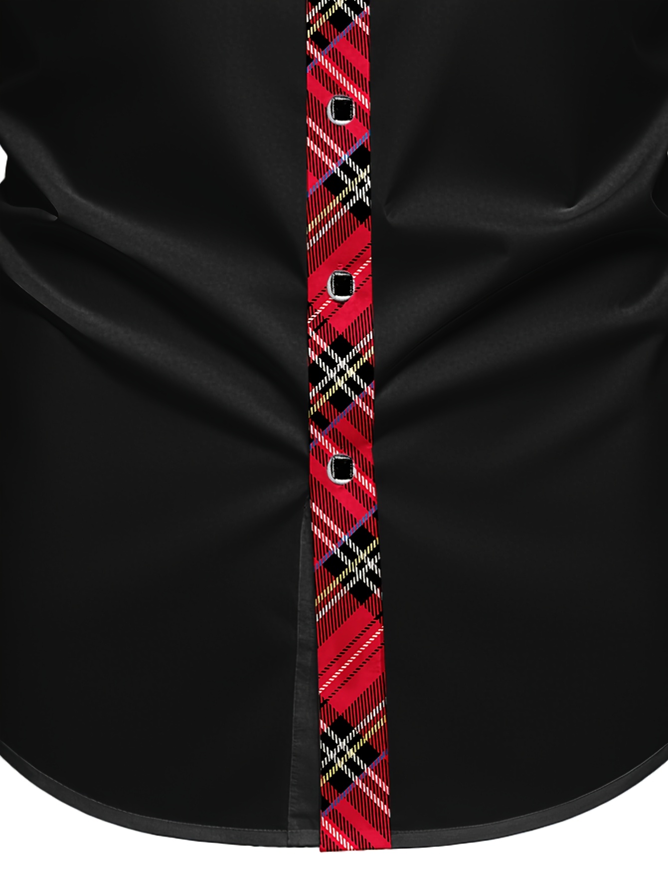 Men's Fashion Business Dress Shirt - Plaid Patchwork, Slim Cut, Polyester Material, All-Season Wearable, Machine Ted, 120g/m² Fabric Weight, Lightly Stretchy, Spread Collar Neckline for Home Gatherings and Socializing with Friends & Family - Image 5