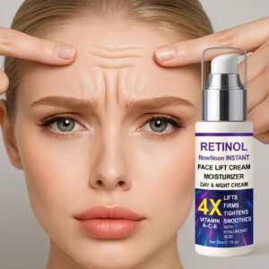 Retinol Instant Face Lift Cream - Best Eye, Neck, Face Tightening, Lifting & Firming Cream to Smooth Appearance, the Look or the Signs of Aging, Skincare, Make Light Beige Younger-Looking, Day & Night Cream - 1.69oz