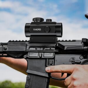 1x40mm Tactical Red & Green Dot Sight (RDS) Riflescope - Aluminum Alloy Day/Night Optical Scope with Red Dot for Shooting, Hunting, / Use, Compatible with Picatinny/Weaver Rail & Dovetai Rail Systems