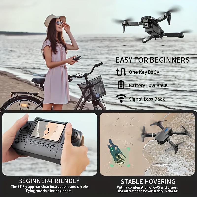 8K NEW Drone MAX Upgrade Edition Upgrade Edition with 2 Batteries - Screen Control, Dual Camera, Obstacle Avoidance, Brushless Motor, Foldable Arms, Ideal for Night Flying, Remote Control with Screen, Outdoor Flying, Aerial Photography, Portable - Image 8