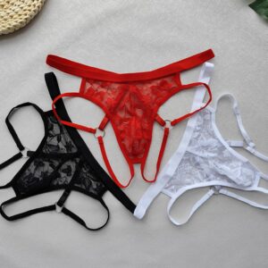 3pcs Men's Sexy Thongs with Metal Attachment - Minimalist No Slim-Fit Underwear, Semi-Sheer Sport Wear Suitable for Entertainment & Discreet Use - Novelty Product