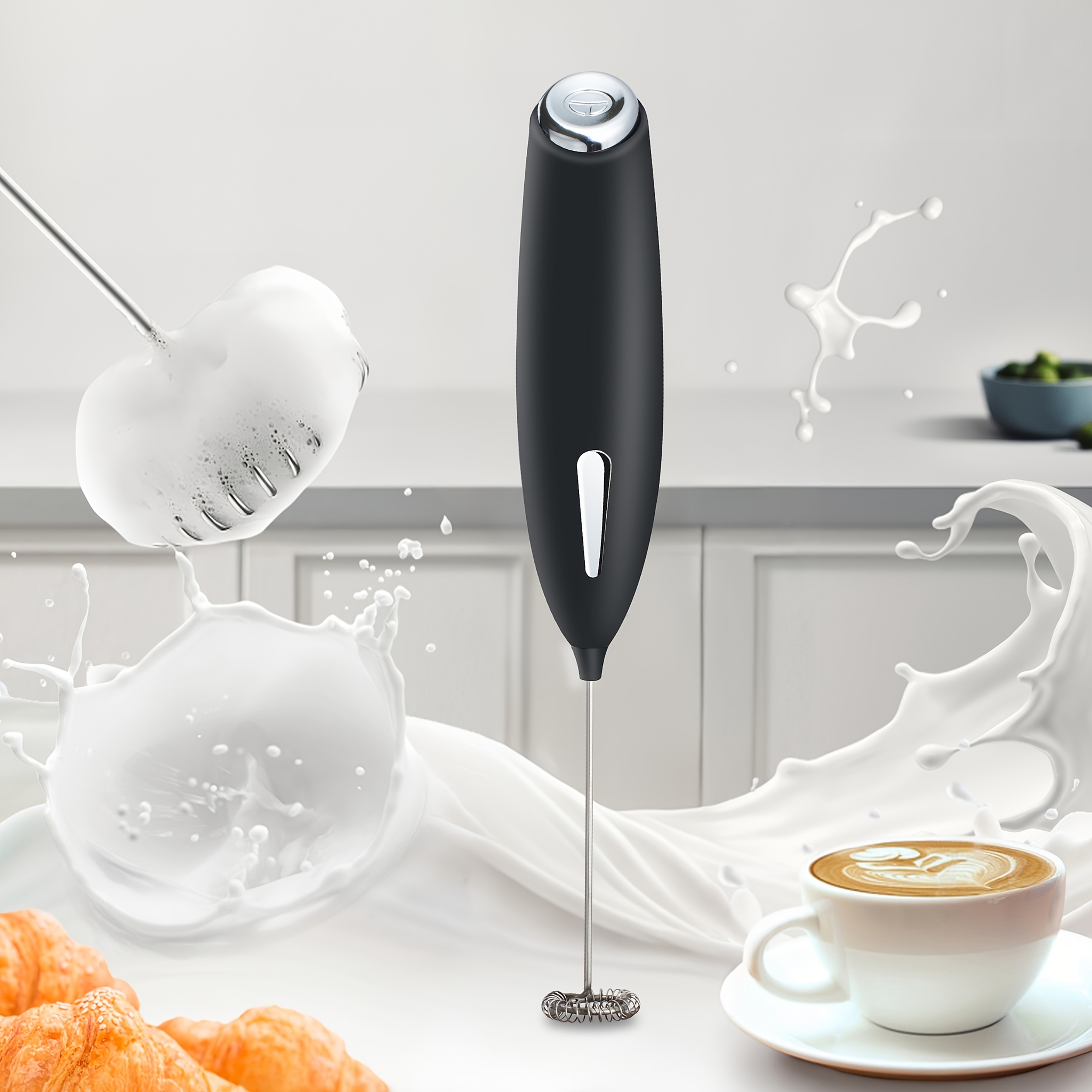 Lalayuan Strong Electric Milk Frother, Milk Foam Maker, Requires Batteries (Not Included) Stainless Steel Beverage Mixer, Portable Electric Whisk for Coffee, Latte, Cappuccino, Chocolate, Matcha Foam Creator, Cordless Mini Coffee Blender - Image 19