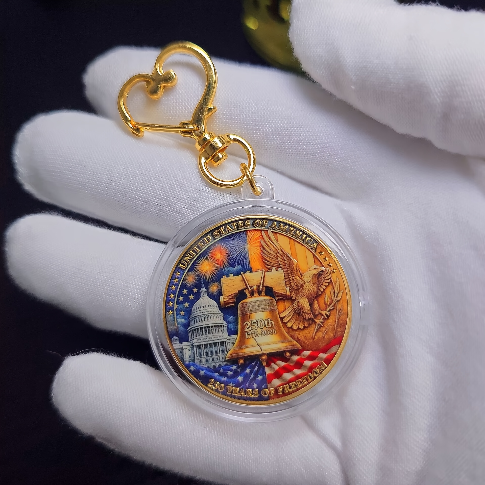 Replica Coin 250th Anniversary/250 Years of Freedom Commemorative Coin Collection Set (1776-2025)/Replica Military Challenge Coin with US Capitol & Eagle Design/Collectible Medals in Plastic Box/Limited Edition Gift for History Buffs & Collectors - Image 8