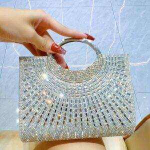 [Shiny Clutch] Rhinestone Evening Clutch Handbag | Shiny Party Shoulder Purse for Banquets and Various Weekend Events, Women's Dinner Bag Can Store Various Daily Makeup Items Also Suitable as a Gift for Her
