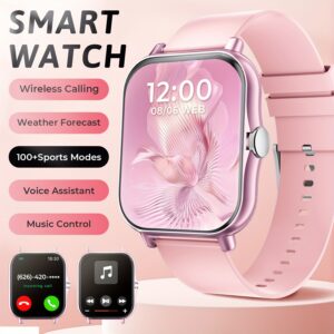 1.83-Inch Smart Watch - Wireless Calling, Music Play, Weather Forecast, Call Alerts, App Notifications, Versatile Watch Faces, Unisex Fitness Tracker - Perfect Gift for Labor Day, Back to School & Christmas - Stylish Sporty Design