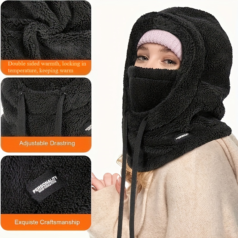 Winter Women'S Pullover Hat with Ear Protection | Windproof and Cold-Resistant, Scarf Integrated, Acrylic, Drawstring Closure, Lightweight, Suitable for Fall/Winter, Available in 6 Colors - Ideal for Christmas, Daily, Birthday Gifts. - Image 6
