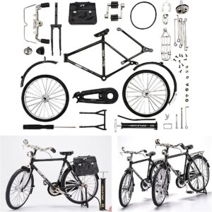 1:12 Scale Bicycle Model Kit | Steerable Wheels, Rust-Proof Coating, Includes Bag & Tools, Exquisite Collectible Decor for Adults & Hobbyists, Mixed Color, Metal, SERVOMASTER Brand