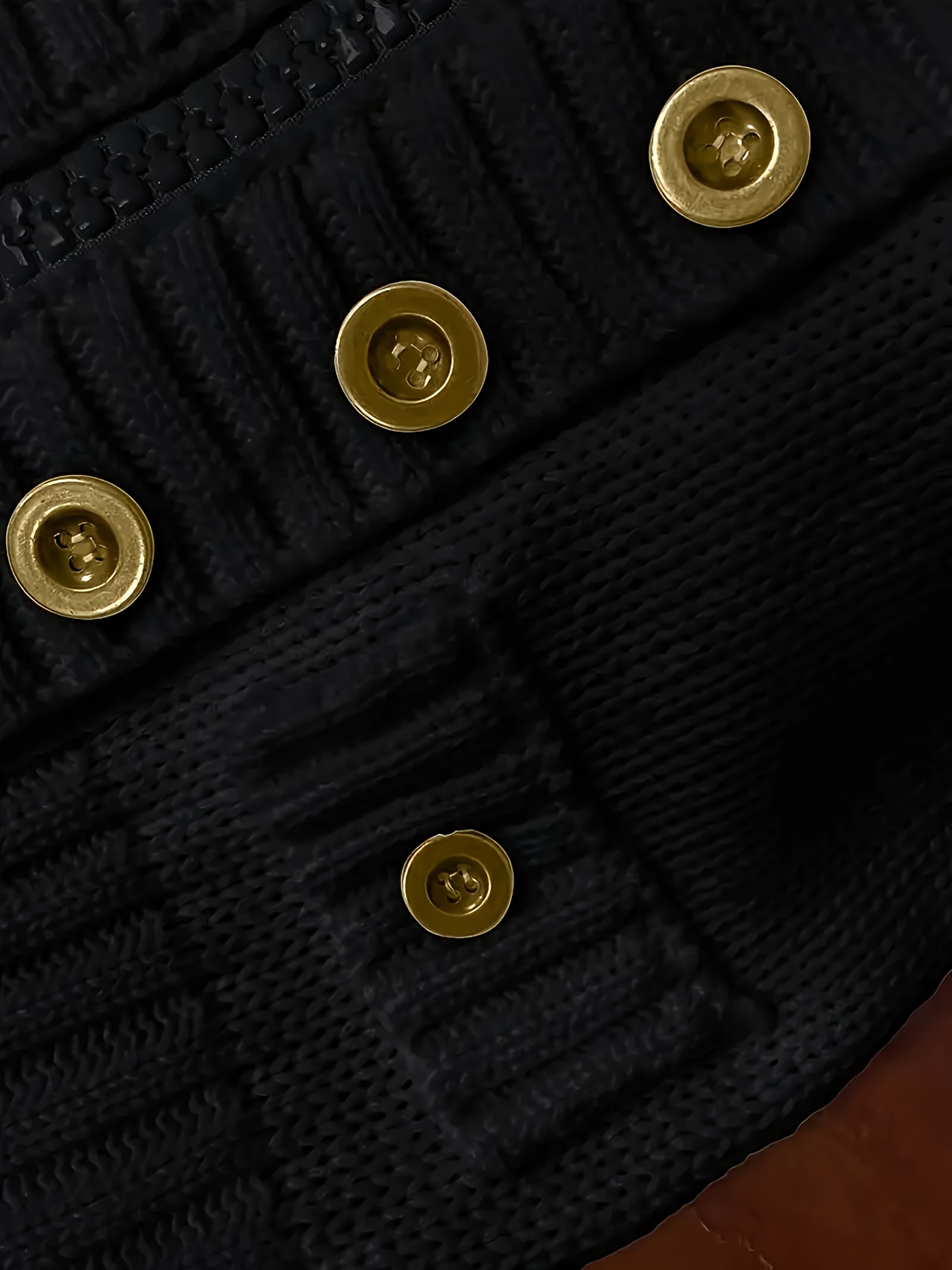 Women'S Elegant Round Neck Cardigan with Zipper & Button Details - Solid, Long Sleeve, Fall/Winter Fashion, Casual Chic Style, Perfect for Casual Attire - Image 5