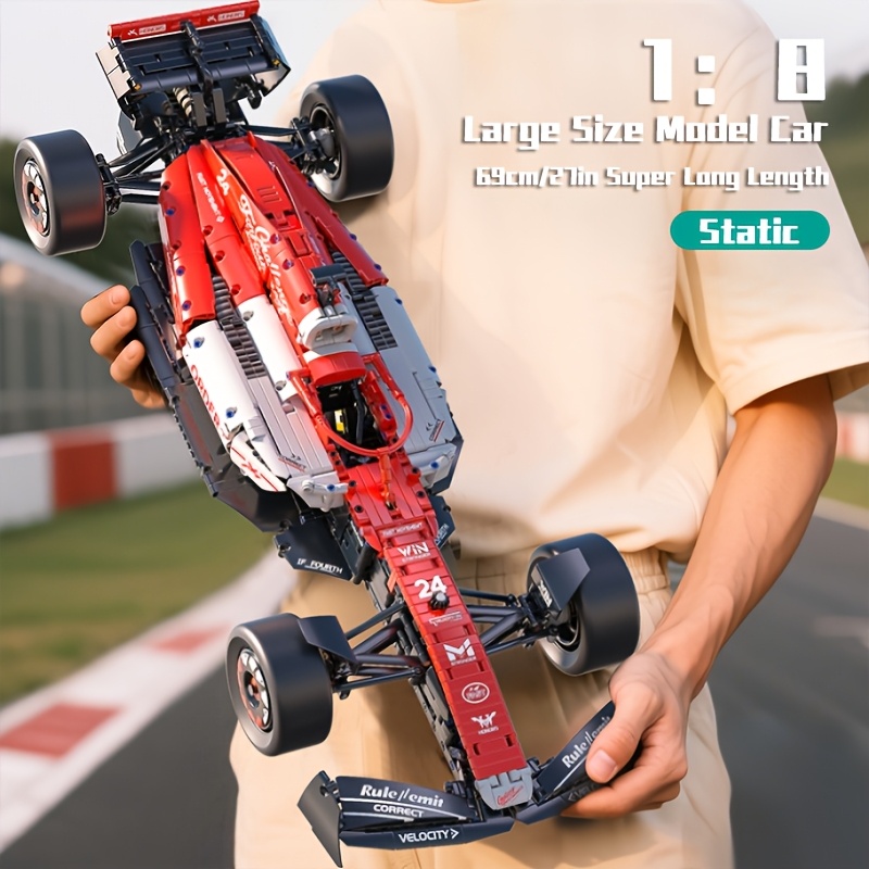 1900 Red And White Super Sports Car Construction Set, Decorative Model Kit, Ideal Present for Couples, Holiday Surprise, Christmas, New Year Gift, Shipped in a Sturdy Color Box - Image 3