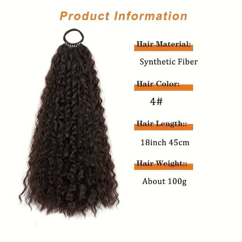 Women' Kinky Curly Long Ponytail Hair Extension - Volumizing Synthetic Fluffy Hairpiece with Elastic Band for Secure Fit, Volume & Curly Length for Parties, Weddings, Photo Shoots, Daily Use - Volume-Boosting Ponytail Add- for - Image 6