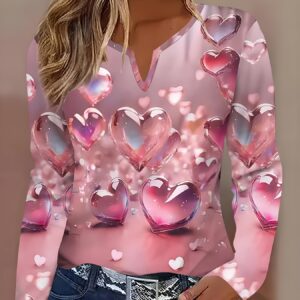 Fashionable Women'S V-Neck Long-Sleeve T-Shirt