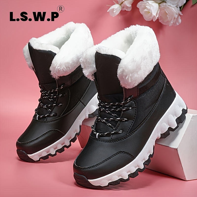 Men's and Women's Mid-Calf Thick -Lined Warm Snow Boots, Unisex Warm Lined Casual Sports Boots, High-Quality Warm Outdoor Hiking Shoes, Versatile Comfortable Thick Snow Boots - Image 5