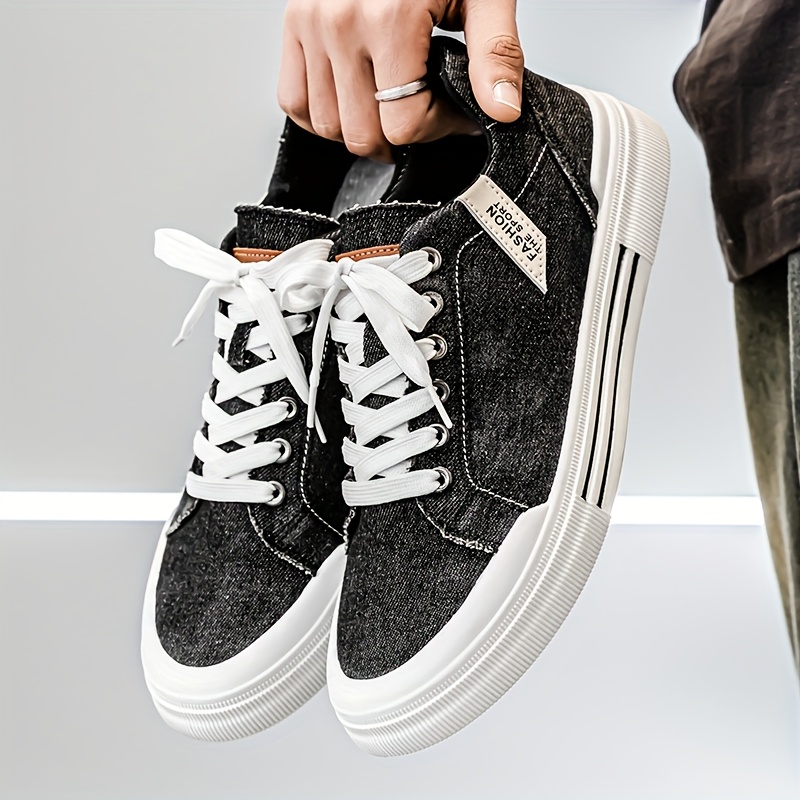 Men's Casual Skate Shoes - Lightweight Breathable Canvas Sneakers with Lace-Up Closure, Round Toe & Durable PVC Sole for Casual Attire, Running, Gym - Unisex All-Season Versatile Footwear, Running Shoes, Modern Sneakers, Fabric Lined Interior - Image 10