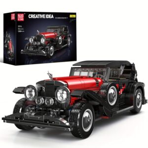 Mould King 10114 Classic Cars Building Kits, MOC Vintage Car Model Building Blocks Set, Gift For Adult Collections Enthusiasts(1308 Pcs )