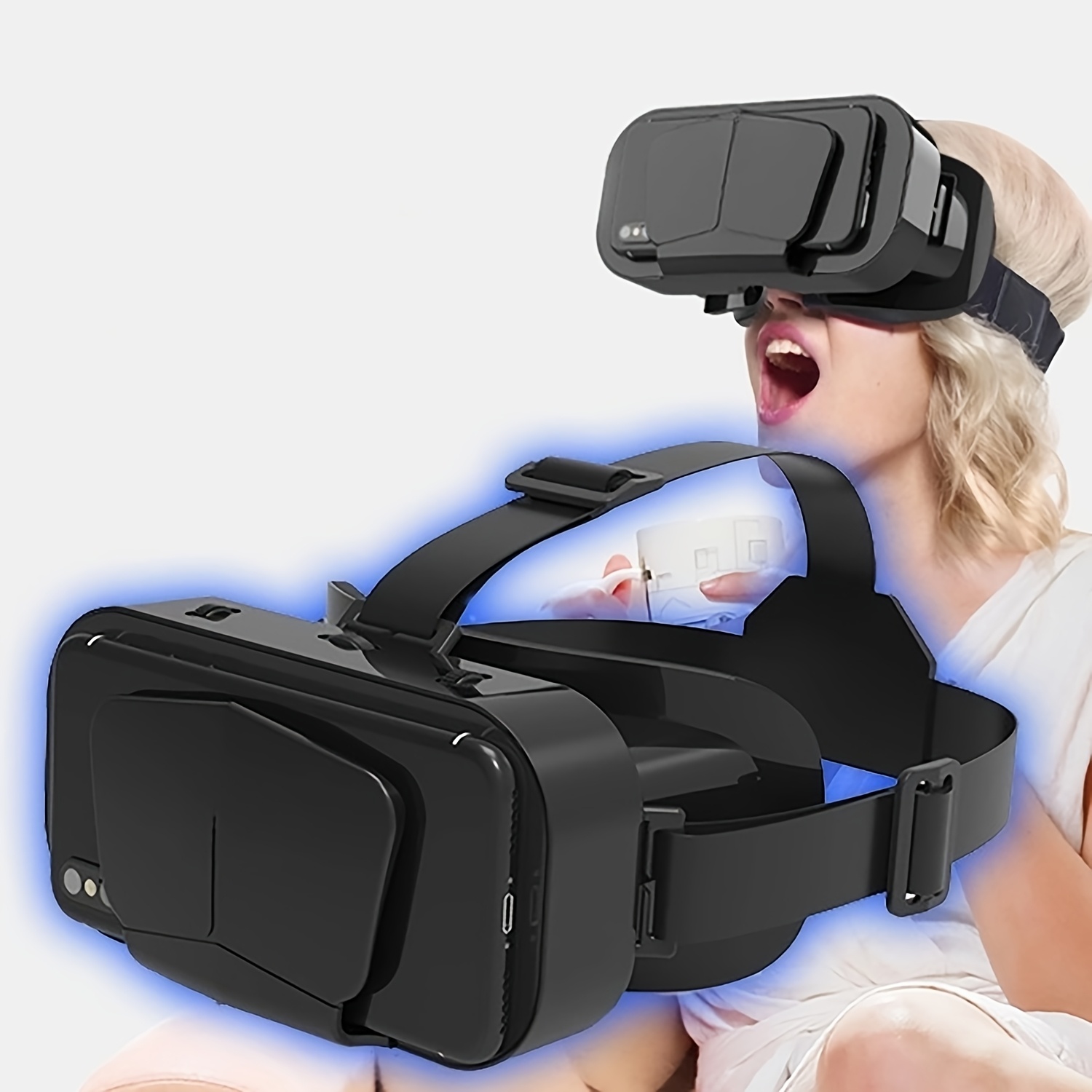 3D VR Headset, Adjustable with HD Big Screen, No Power Needed, Comfortable Nose Pad & Secure Strap Design, Perfect Gift for Holidays Birthdays & Home Entertainment, 1pc