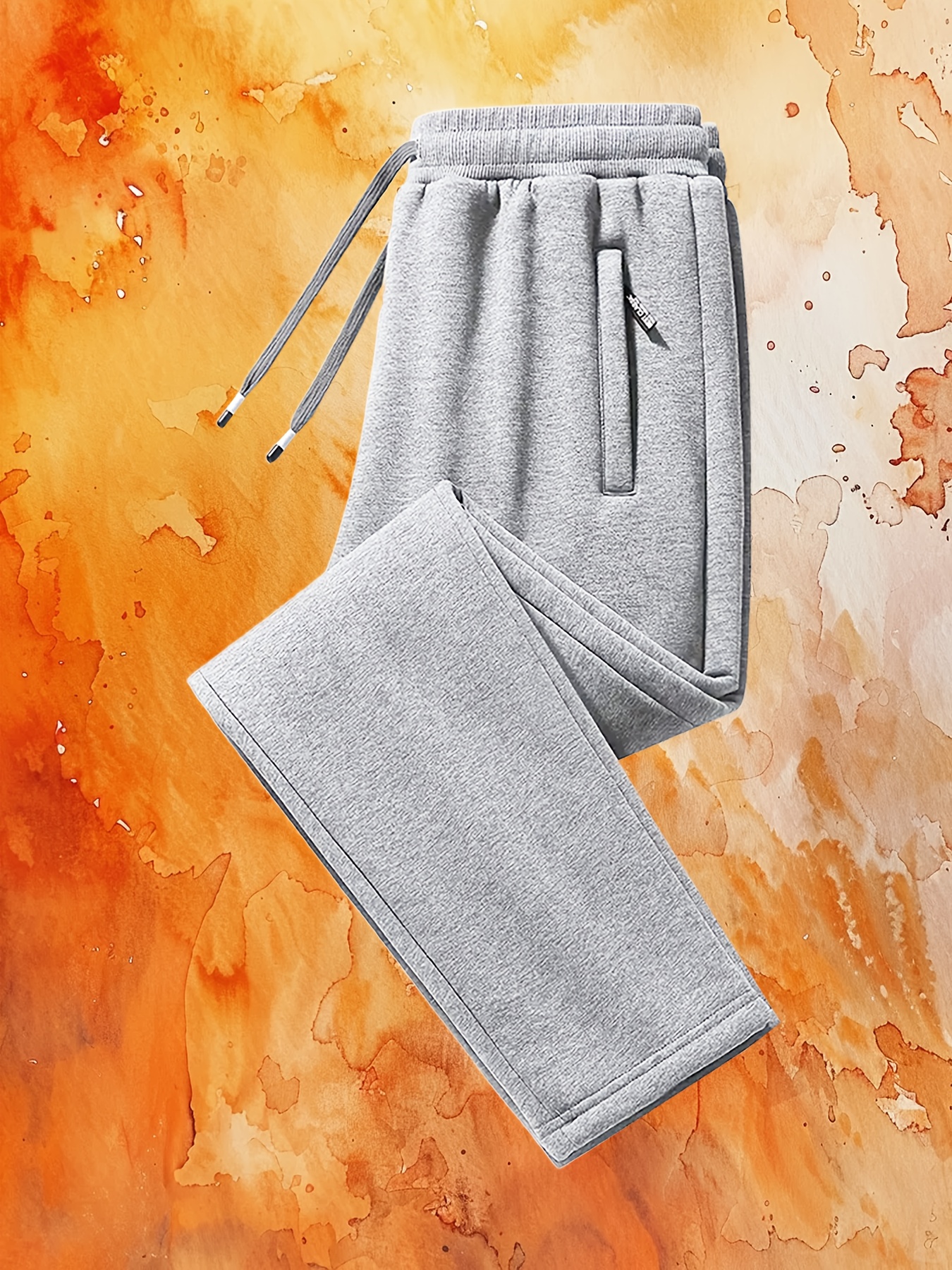 Men'S Casual Jogger Pants - Soft Stretchy Fabric, Mid-Rise Straight-Leg with Side Zipper Pockets, All-Season Comfort for Running, Hiking, And Outdoor Activities, Jogging Pants, Hiking Apparel, Sleek Design, Durable Construction, Minimalist Style - Image 6