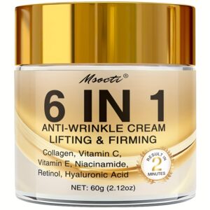 6-in-1 Instant Firming and Lifting Cream Deeply Moisturizes, Smoothes Dry Light Beige, Enhances Radiance and Elasticity, Skincare, Makes Light Beige Look Younger, Contains Retinol, Hyaluronic Acid, Niacinamide, Vitamin CE, Collagen, 60g, Non-greasy