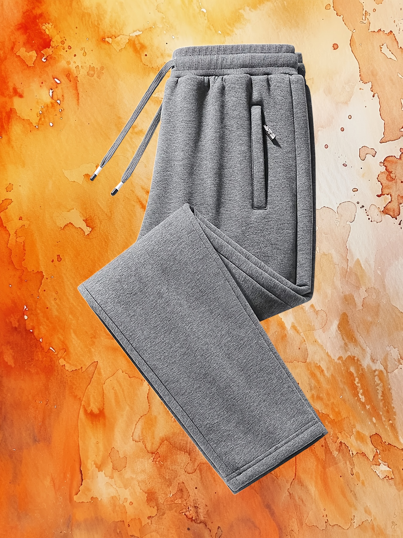 Men'S Casual Jogger Pants - Soft Stretchy Fabric, Mid-Rise Straight-Leg with Side Zipper Pockets, All-Season Comfort for Running, Hiking, And Outdoor Activities, Jogging Pants, Hiking Apparel, Sleek Design, Durable Construction, Minimalist Style - Image 7