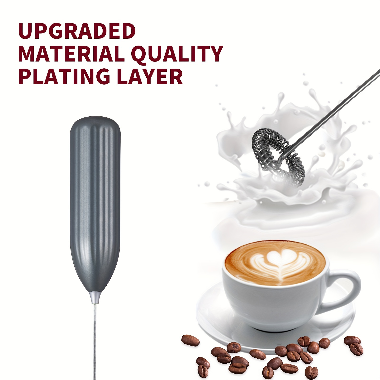 Lalayuan Strong Electric Milk Frother, Milk Foam Maker, Requires Batteries (Not Included) Stainless Steel Beverage Mixer, Portable Electric Whisk for Coffee, Latte, Cappuccino, Chocolate, Matcha Foam Creator, Cordless Mini Coffee Blender - Image 9