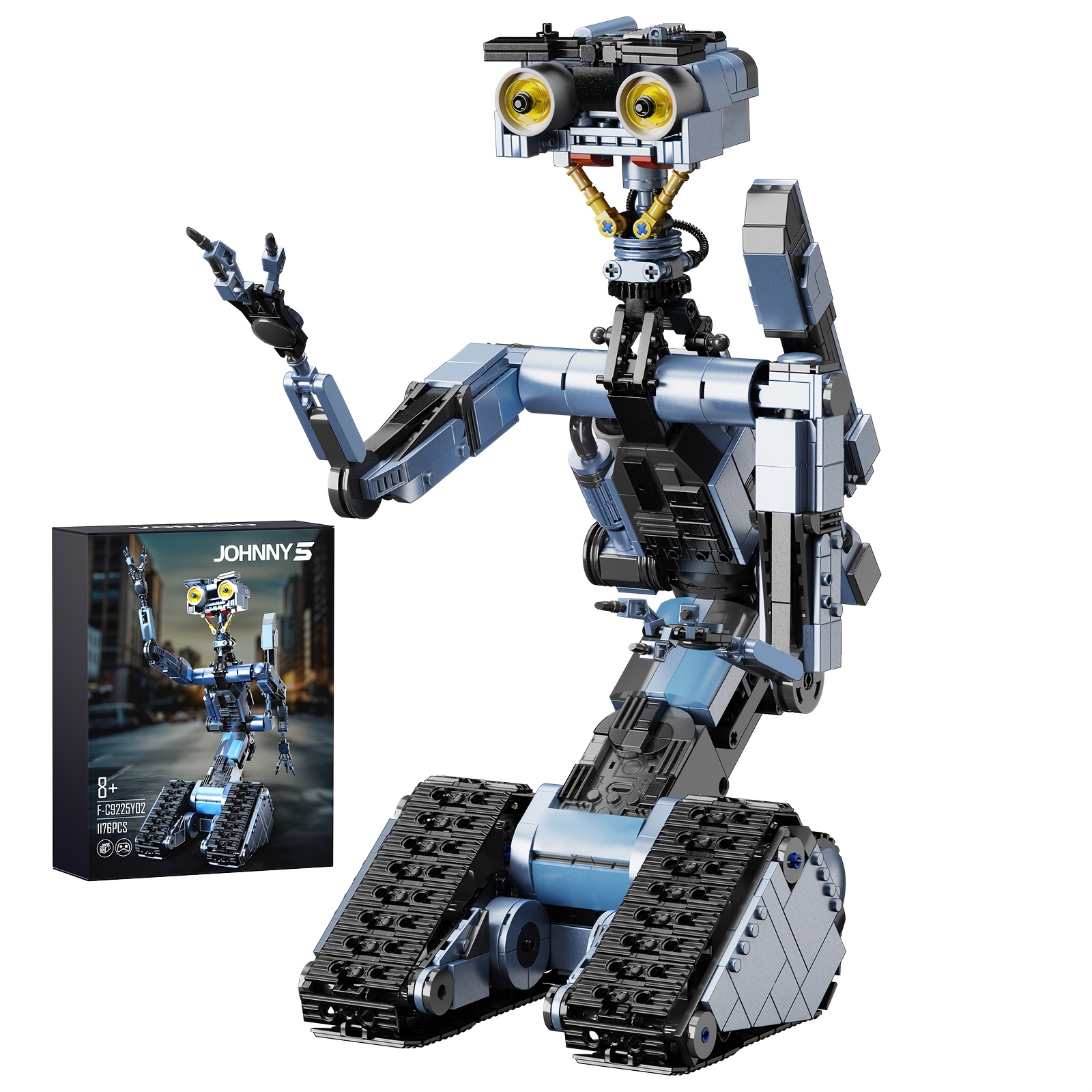 Johnny 5 Robot Building Block Set - Movable, Rotatable Tech-Inspired Robot Model - Collectible Building Blocks for Adults - Compatible with Branded Parts - Halloween And Christmas Gift (1176pcs) - Image 2
