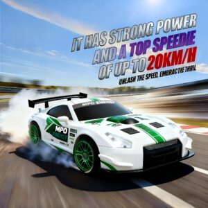 Remote-Controlled Drift Car with 4WD, Designed for High Speeds And Outdoor Use on All Terrains, in a 1:24 Scale. It Features LED Lights And Racing Tires, Making It an Ideal Gift for Boys And Girls for Occasions Like Birthdays, Halloween