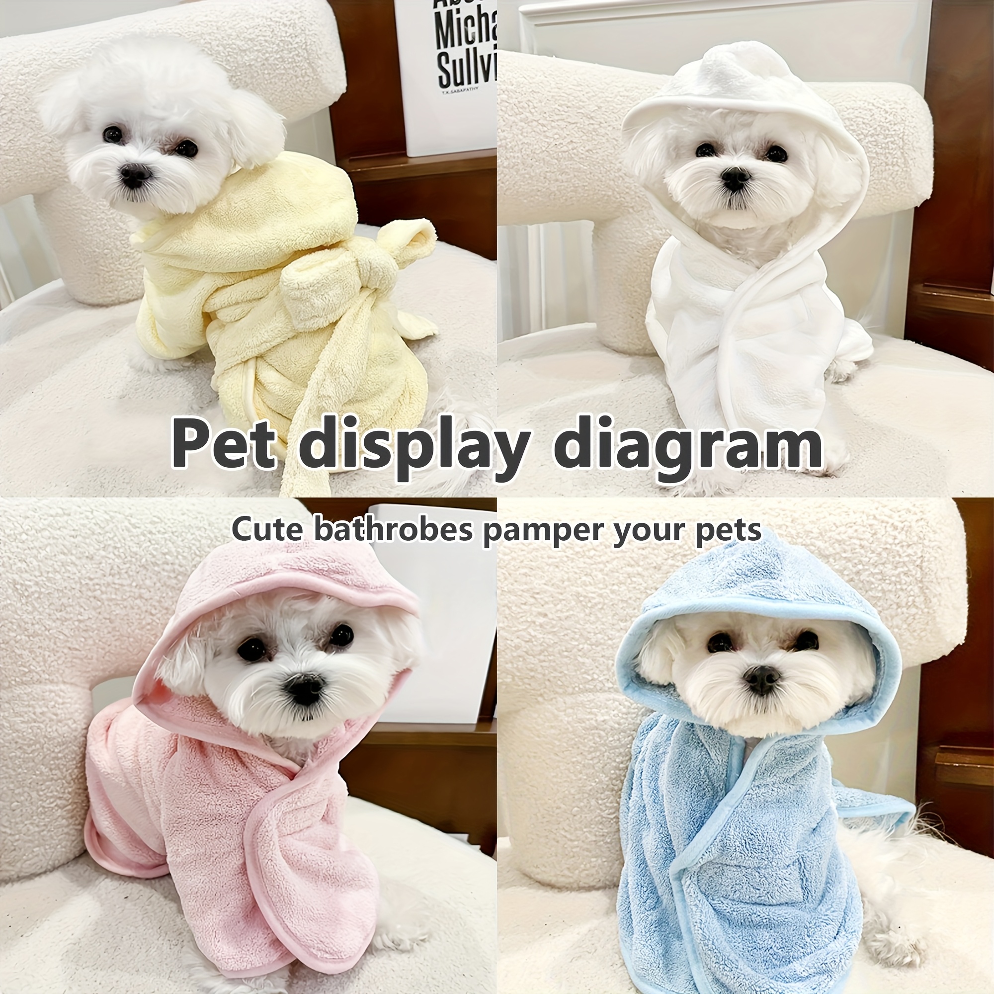 Ultra-Soft Quick-Dry Pet Bathrobe for Small & Medium Dogs & Cats - All-Season Lightweight Design with Safety Closure, Easy-Button Entryway, Machine Washable, Cozy Fleece-Lined for Warmth, Pet Washrobe, Cozy Fleece Lining - Image 6