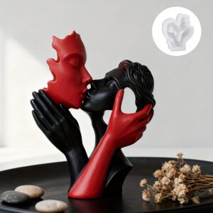 Romantic Couple Kissing Mold - Love Theme Resin Casting Molds with Kissing Lips & Embracing Couple Art, Soft Easy-Release Irregular Shape for DIY Resin Crafts, Wedding Favors, Valentine's Day Soap/ Candle Making, Wedding Party Decorations