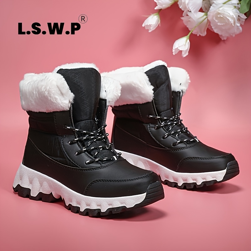 Men's and Women's Mid-Calf Thick -Lined Warm Snow Boots, Unisex Warm Lined Casual Sports Boots, High-Quality Warm Outdoor Hiking Shoes, Versatile Comfortable Thick Snow Boots - Image 6