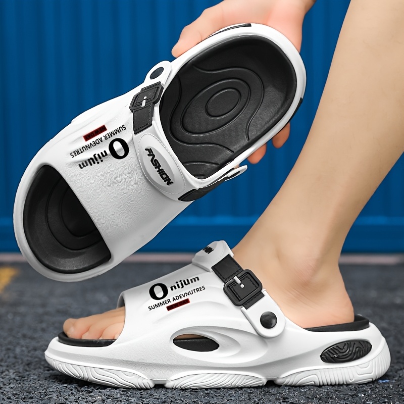 Men'S Summer 2025 EVA Cushioned Slide Sandals - Breathable, Non-Slip, Dual-Purpose Indoor/Outdoor Wear, Comfortable Soft Sole with "ZAP IT!" Graphic Design, Open Toe, Black/White Options, Summer Sandals, Suitable for Women - Image 8