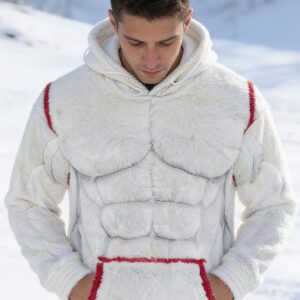 Men'S Streetwear Flannel Hooded Sweatshirt | Casual Style, Non-Stretch, Regular Fit, Solid Color for Fall/Winter