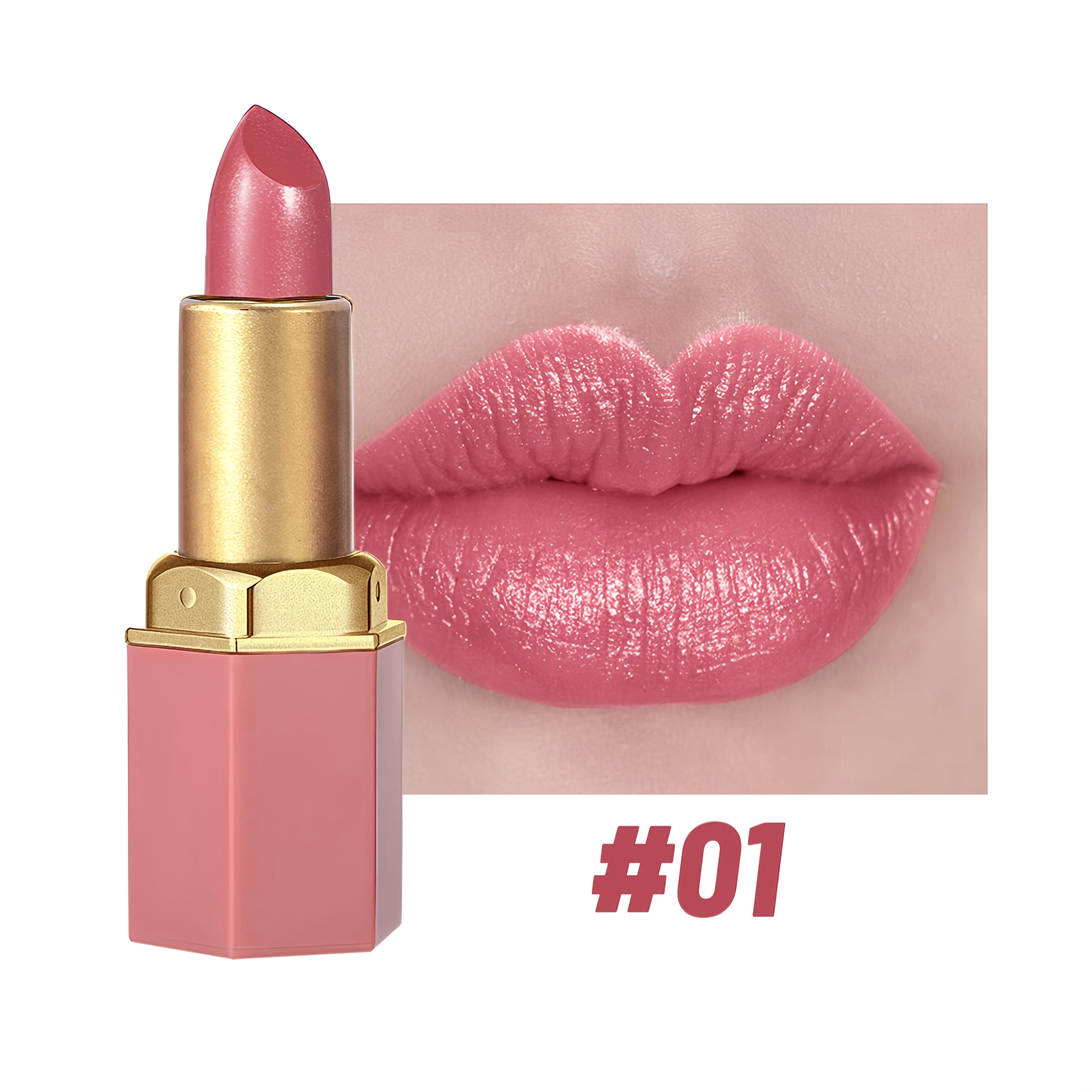 6-pack, Cream Lipstick, Easy-to-color Lipstick, Long-lasting Easy-to-color Moisturizing Lipstick, Creamy and Smooth Effect, Suitable for All Light Beige Tones, Suitable for Everyday and Christmas Makeup Looks - Image 7